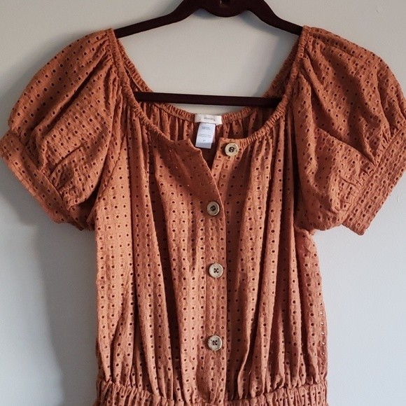Revolve eberjey Portola Elise Eyelet Dress 100% Cotton Pecan Size Small - Picture 10 of 14